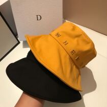 Simple Japanese letter embroidery Wild fisherman hat for men and women sunscreen foldable basin hat Summer sun hat Leisure hat