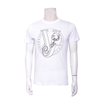 Special 450-V secondary line spring and autumn mens casual short-sleeved T-shirt white brand printing
