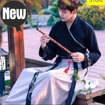 Hanfu men and women n Chinese style black costume Student domineering class suit Ming summer suit Daily thin black