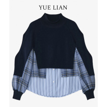 (Hong Kong designer brand) shirt female design sense niche 2021 New coat fake two clothes color