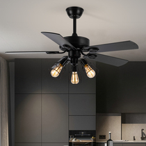 American retro ceiling fan light dining room fan chandelier living-room bedroom with pull rope minimalist fan light
