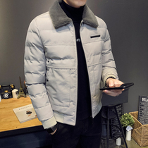 Boomer cotton clothes Mens Korean version 2021 Winter new lamb wool turd collar short cotton padded jacket thickened cotton coat mens jacket