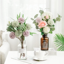 Simulation ping pong chrysanthemum hydrangea living room home Dandelion bouquet decoration dried flowers fake flowers flower arrangement ornaments vase