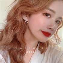 Exquisite cross earrings 2021 new fashion super flash diamond-set three-wearing stud earrings simple cold wind net red earrings