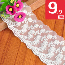 7 5CM wide white mesh embroidery lace accessories diy handmade skirt bedding curtain clothing decoration materials