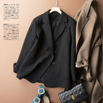 Suit jacket woman 2021 new spring and autumn long sleeve loose double-row buckle minimalist for long commute with small western suit blouse