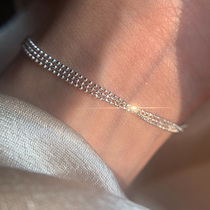 925 sterling silver three-layer bead chain bracelet niche design high-end boudoir honey bracelet female summer simple forest trend