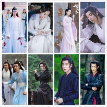  Chen Qingling clothes The same style of ancient clothes Wei Wuxian Hanfu plain color Jiang Weili Xiaoxing dust cos clothes ancient style light and elegant all