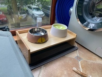 Solid Wood pet neck guard adjustable cat bowl rack double bowl rice bowl cat and dog basin heightened food bowl dining table customization
