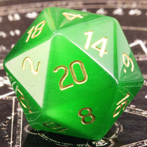 D20 Green Cat Eye Stone Dragon and Dragon DnD Wan Zhi Brand Fifth Personality Running Group Digital Dice Props