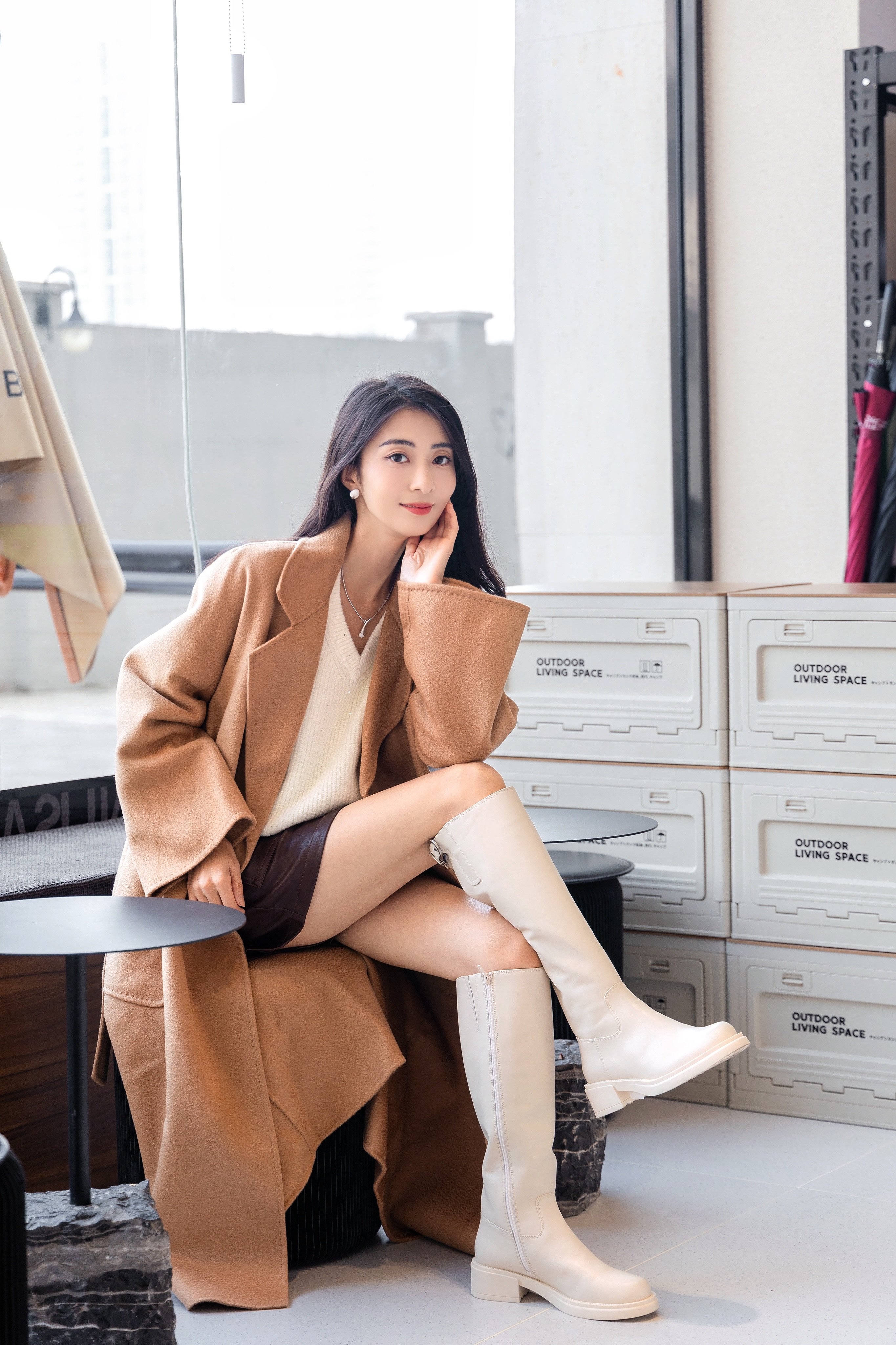 kisscat接吻猫[城市旅人]骑士靴，万茜方枪枪美洋同款真皮皮带扣复古英伦风