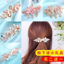 Korean headdress hairclip spring clip rhinestone bow top clip banger clip horsetail clip Joker hair accessories hair accessories