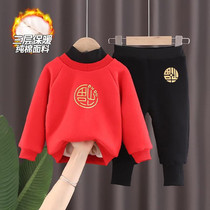 Sweatclothes Chinese New Year celebration childrens festive Chinese style clothing winter clothes Spring Festival brothers and sisters baby tops children