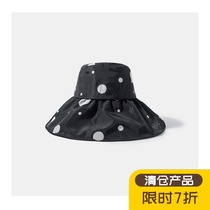 Japanese wave point sunshade fishermans hat childrens big hat brim face sun protection UV face small basin hat spring and summer