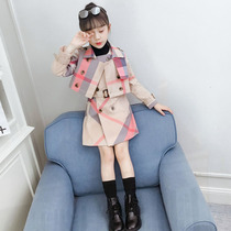 Children's clothing Spring and Autumn clothing 2023 new girl foreign gas suit Han version of the two-piece skirt for girls and girls in style clothes