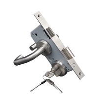 304 stainless steel motor room European standard fire lock 5572 6072 steel door wooden door mechanical pressure handle split double tongue