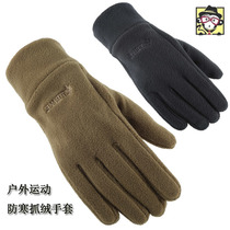 Add velvet finger labor protection winter children men's construction site outdoor sub-finger new fresh large size boy antifreeze gloves