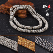 Tibetan Yak Bone Buddha Pearl 108 Hidden Cross Retro Septer Spacer Hand-string Bracelet White Yellow Black