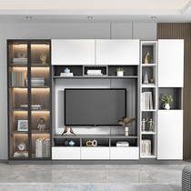 TV cabinet background wall integrated modern simple living room multifunctional wall cabinet combination locker film and television cabinet can be customized
