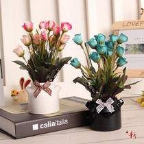 Personality creative potted ornaments small ornaments store cabinets in girls room bedroom fake flower setting