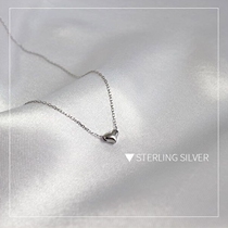 Small Peach Hearts Necklace Through Body 925 Pure Silver Plated Platinum Lock Bone Chain Brief about 100 Lapped Short neck Chain Decorative Woman