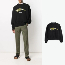 PALM ANGELS Black Embroidery Broken Tail Crocodile Necropolis for PMBA026R21-FLE002-1055