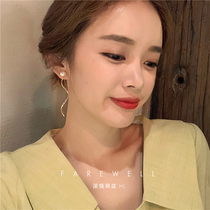 Recommended ~ high-end sense earrings French net red earrings 2021 new trend 925 sterling silver elegant long niche thin