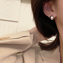 Trendy Metal Wind Sleeping Without Picking Up Earrings Minima Semicircle Spherical Earrings 925 Pure Silver Earrings Woman