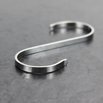  304 stainless steel S-shaped hook Flat S hook Kitchen hook nail-free hanging hook Clothing crossbar hook