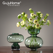 Light luxury glass vase transparent vase modern simple creative home living room Model Room soft decoration decoration decoration