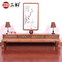 Redwood Furniture Living Room TV Cabinet Chinese Solid Wood Cabinet Chicken Wing Wood Locker Antique Film and Television Cabinet TV Cabinet