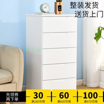 Solid wood chest of drawers Drawer-style lockers Simple small apartment bedroom storage cabinet width 50cm high 1 meter glove cabinet