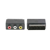 Applicable AV audio and video 21p pin SCART Euro plug conversion Video System color difference line 3RCA female adapter