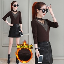 Long-sleeved base shirt womens autumn and winter clothes 2021 new foreign style thin age-reducing fashion with long-sleeved small man top