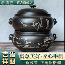  Yunnan carpenter Yunnan Jianshui purple clay steamer Chicken nourishing steamer Steamer Steamer Earthenware soup pot Steamer Chicken steamer Household