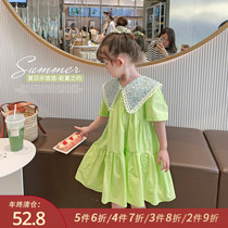 Foam home Custom childrens clothing 2021 new baby Yangqi skirt Children summer dress girls summer dress slim fit