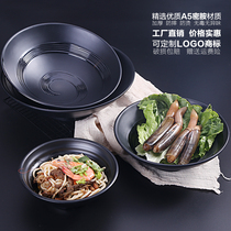 Commercial noodle bowl Black large beef soup bowl plastic bowl imitation porcelain tableware spicy hot bowl Japanese ramen bowl