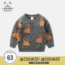  Rabbi tree childrens clothing Male baby cardigan Knitted boy sweater jacket spring infant childrens sweater long sleeve