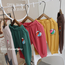 Knock-out comfortable modal drape sweatpants Korean baby childrens clothing 2021 autumn new men and women baby casual pants