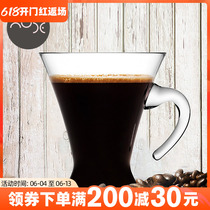 Import Nordic minimalist NUDE crystal glass coffee cup Euro style flower tea cup home with the mark cup with an iron cup