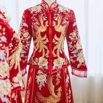 Xiuhe clothing winter bride 2021 new wedding dress female slim size dragon and phoenix coat Chinese wedding dress