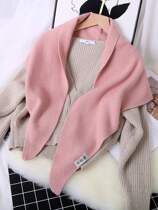 Triangular scarf shawl winter autumn and winter thickened dual-use autumn outerwear knitted Korean scarf decoration female scarf all-match