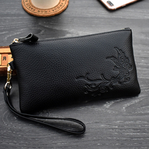 Tide Cards New Embossing Hand Grab Bag Women Han Edition Fashion Genuine Leather Handbag 100 Hitch Casual Long ZERO MONEY MOBILE PHONE BAG