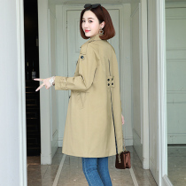 Windbreaker womens medium and long 2021 explosive small temperament 30 to 40 years old large size womens spring and autumn new coat