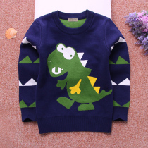 Childrens sweater boys pullover autumn winter round neck knitwear baby thread coat cartoon base shirt autumn coat childrens clothing