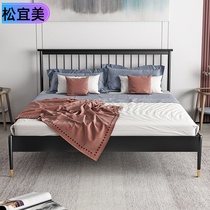 Wrought iron bed Nordic simple modern light luxury 1.5 meters double 1.8 iron bed frame thick reinforced single stainless steel bed