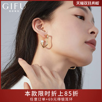 GIFU high-grade earrings female personality niche cold wind earrings gold geometric large earrings synthetic pearl earrings