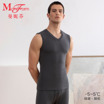 Manifen V collar bottoming vest mens inner top sleeveless underwear autumn clothes warm clothes 20220134