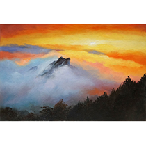 Tong Derecorded Sunrise Realistic Cloth Surface Oil Painting Living Room Decoration Painting Collection Pure Hand Painting