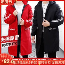 Super thick cotton-padded jacket winter gown fashion coat mens and womens work clothes kitchen sleeve apron waterproof and oil-proof